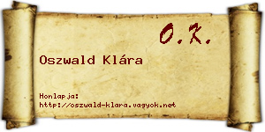 Oszwald Klára névjegykártya