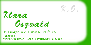 klara oszwald business card